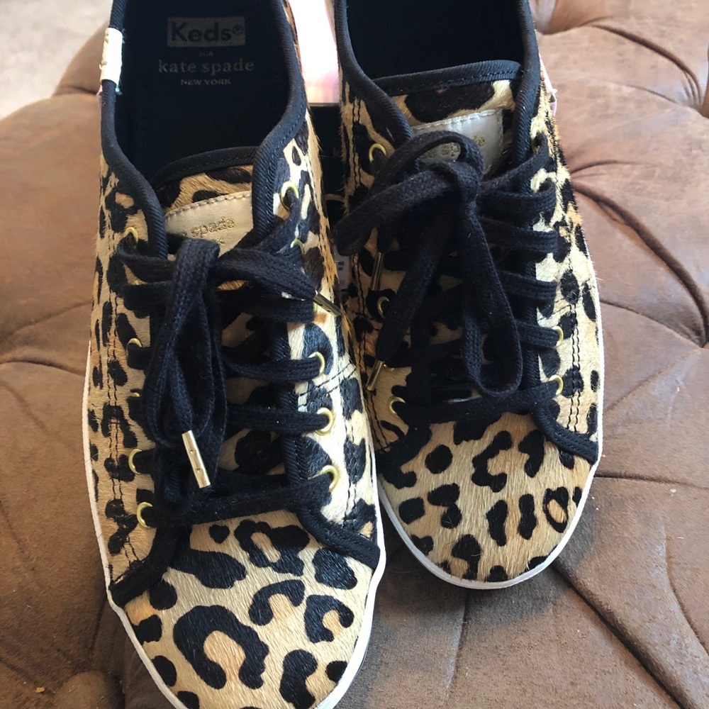 Keds Kate Spade Leopard kickstart shoes, 8.5